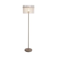 Stehleuchte Glas Sandfarben E27 H:152 cm Fu&szlig;schalter