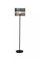 Stehlampe Rauchglas Schwarz E27 H:152 cm Fu&szlig;schalter