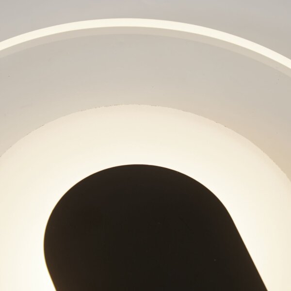 LED Wandlampe 3000K Metall Schwarz Weiß H:23 cm oval