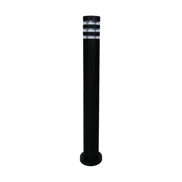 Sockelleuchte Schwarz E27 IP44 H:90 cm Lichtring modern