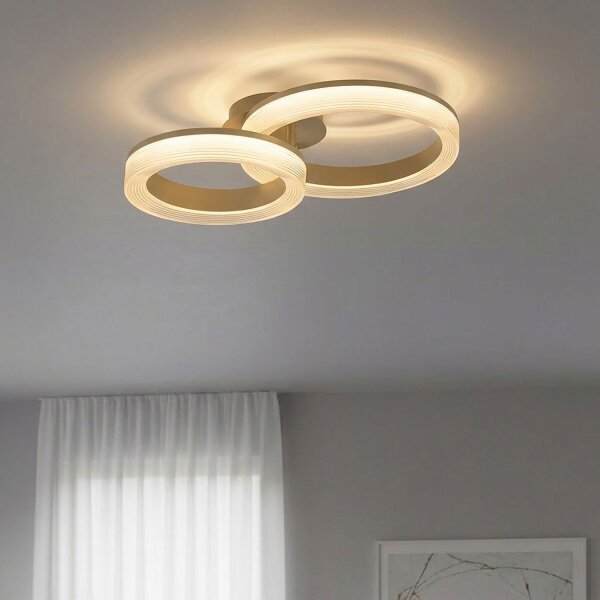 LED Deckenleuchte dimmbar 2700-4000K Metall Sandfarben