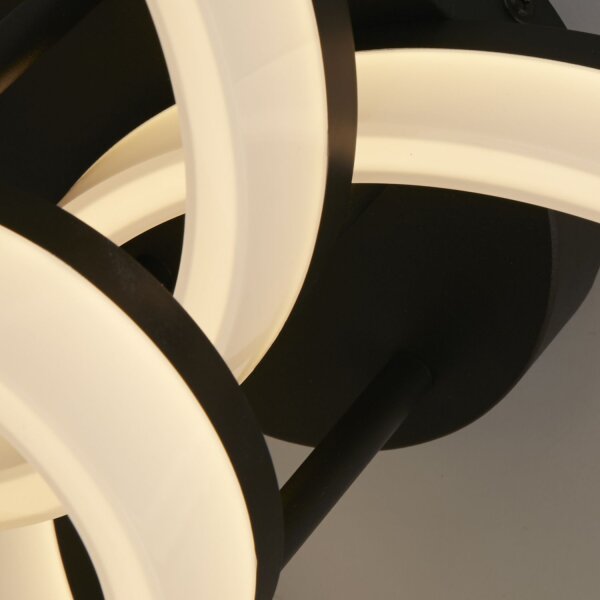LED Deckenleuchte dimmbar 3000K Metall Schwarz L:51 cm