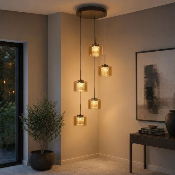 LED Hängelampe 3000K Bronze Champagner Ø44,5 cm 1931 lm