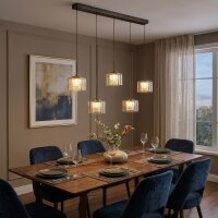 LED H&auml;ngelampe 3000K Bronze Champagner L:131 cm Glas