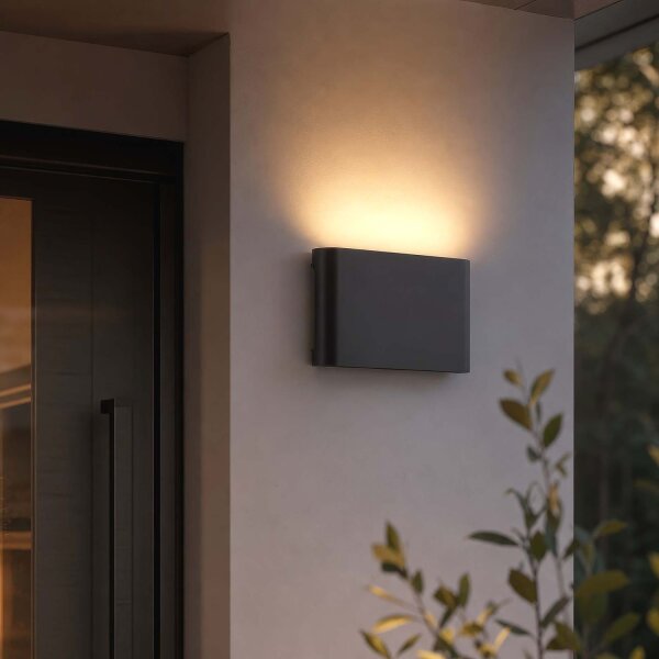 LED Außenwandleuchte CCT 3000-6500K Schwarz IP44 H:9 cm
