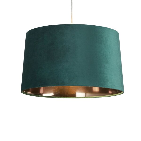 Lampenschirm Samt Smaragdgrün Gold E14 E27 Ø40 cm Loft