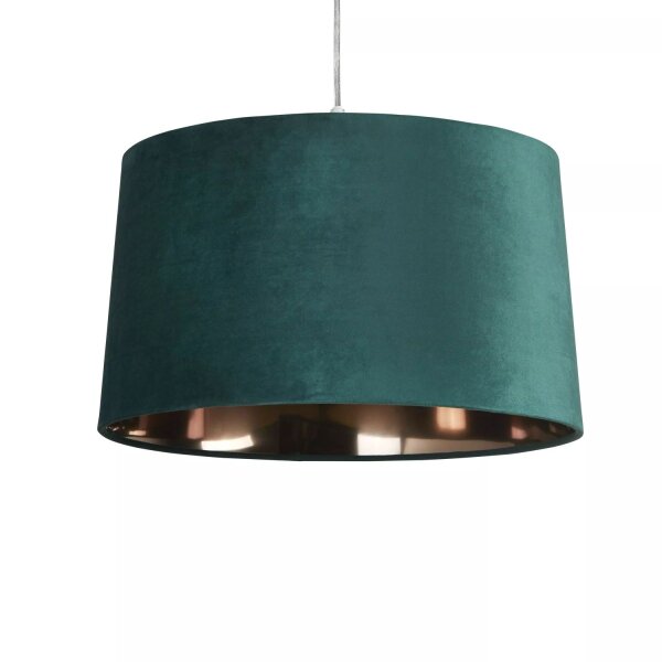 Lampenschirm Samt Smaragdgrün Gold E14 E27 Ø40 cm Loft