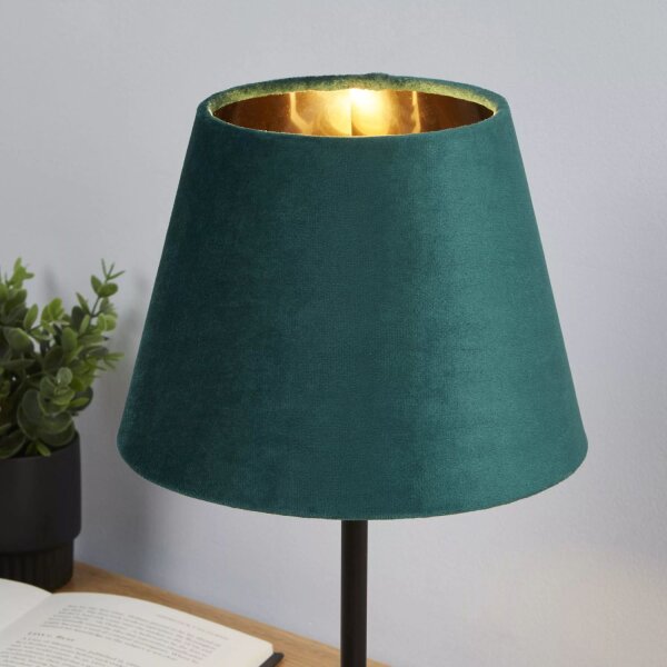 Lampenschirm Samt Smaragdgrün Gold E14 E27 H:15 cm Loft