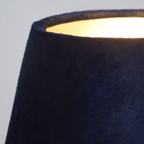 Lampenschirm Samt Marineblau Gold E14 E27 Ø20 cm Loft