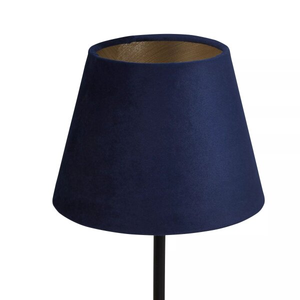 Lampenschirm Samt Marineblau Gold E14 E27 Ø20 cm Loft