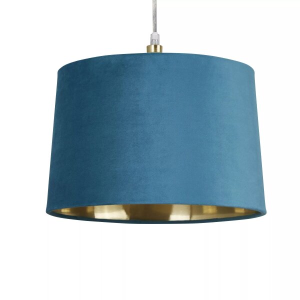 Lampenschirm Samt Grün-Blau Gold E14 E27 Ø30 cm Loft