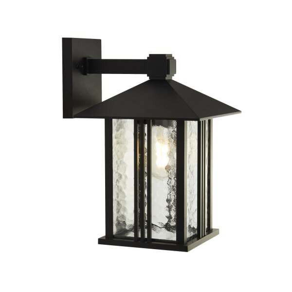 Wandlaterne Außen Aluminium Glas Schwarz E27 IP44 Außen