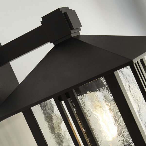 Wandlaterne Außen Aluminium Glas Schwarz E27 IP44 Außen