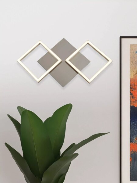 LED Wandleuchte 3000K Aluminium Silber H:22,5 cm modern