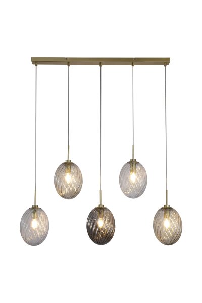 Pendelleuchte Klarglas Rauchglas Messing Bernstein E14
