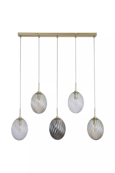 Pendelleuchte Klarglas Rauchglas Messing Bernstein E14