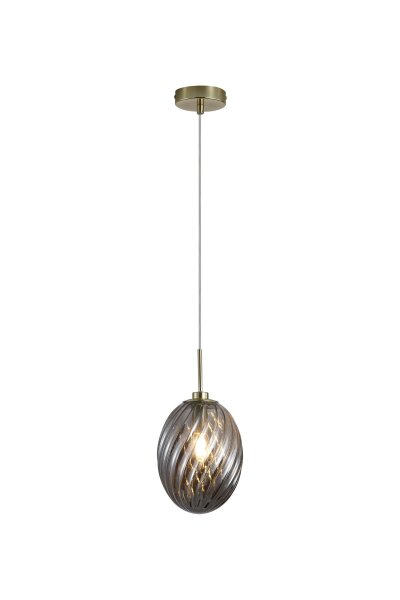 Hängelampe Metall Rauchglas Messing E14 Ø16 cm modern
