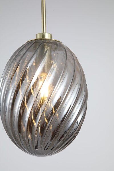 Hängelampe Metall Rauchglas Messing E14 Ø16 cm modern