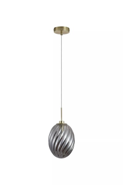 Hängelampe Metall Rauchglas Messing E14 Ø16 cm modern