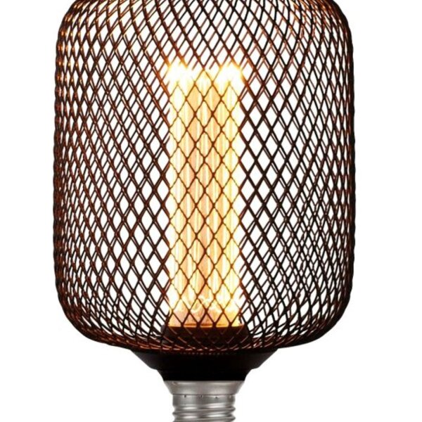 LED Leuchtmittel 1800K Glas Metall Schwarz E27 Ø10 cm