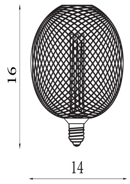 LED Leuchtmittel 2700K Glas Metall Schwarz E27 Ø14 cm