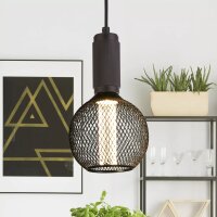 LED Leuchtmittel 2700K Glas Metall Schwarz E27 &Oslash;14 cm