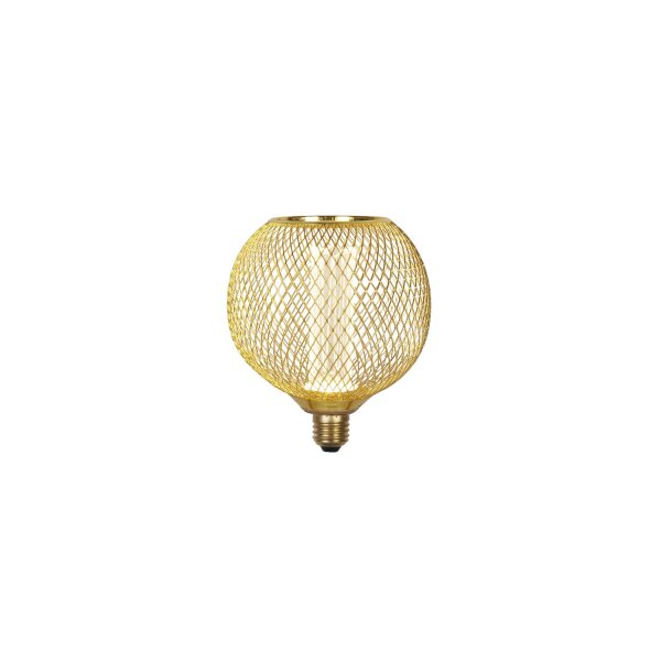 LED Leuchtmittel 2700K Glas Metall Gold E27 Ø14 cm