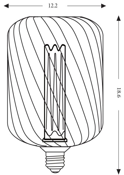LED Leuchtmittel 2700K Glas Metall Schwarz E27 Ø12,2 cm