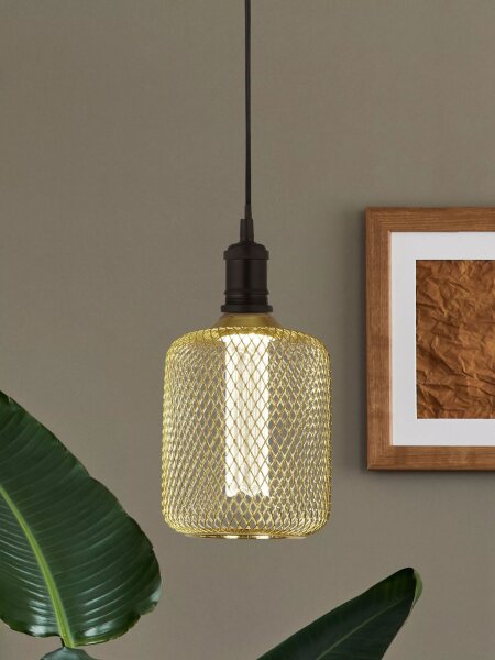 LED Leuchtmittel 4000K Glas Metall Gold E27 Ø12 cm