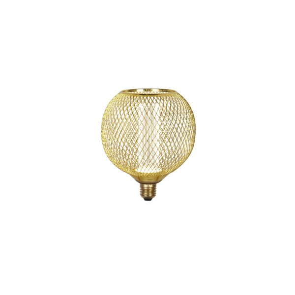 LED Leuchtmittel 4000K Glas Metall Gold E27 H:16 cm