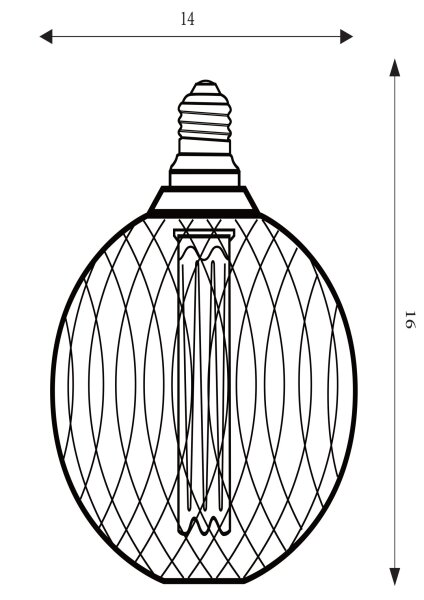 LED Leuchtmittel 4000K Glas Metall Gold E27 H:16 cm