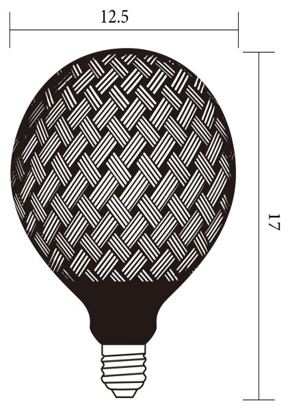 LED Leuchtmittel 1800K Glas Schwarz E27 Ø12,5 cm 100 lm