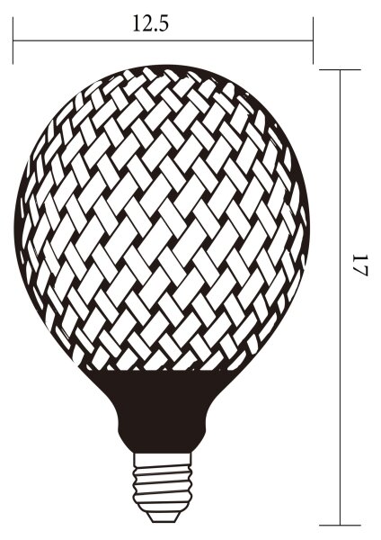 LED Leuchtmittel 1800K Glas Schwarz E27 Ø12,5 cm 180 lm