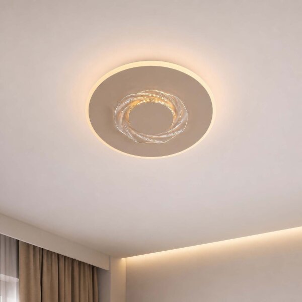 LED Deckenlampe dimmbar 2700-4000K Kristall Sandfarben
