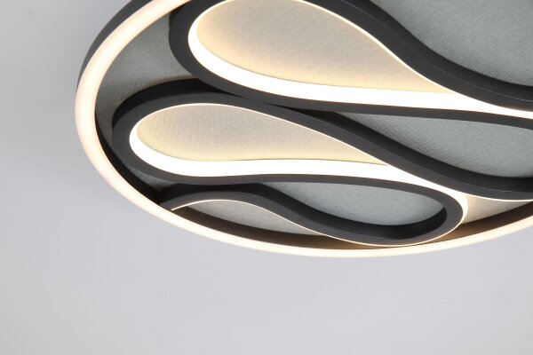 LED Deckenlampe dimmbar 3000K Metall Schwarz Ø39 cm