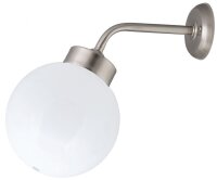 Wandlampe Außen Nickel Weiß Echt-Messing IP43...