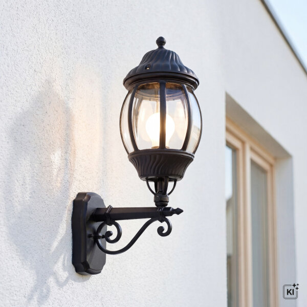 Elegante Außenlampe Schwarz 56 cm regengeschützt