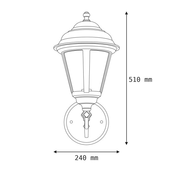 Schwarze Außenlampe antik Rustikal IP44 Aluminium