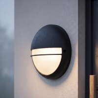 Runde Außenlampe Schwarz Ø26cm IP44 Schwarz...