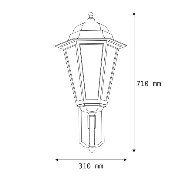 Lampe murale extérieure Aluminium H:71cm grand IP43 Rustique