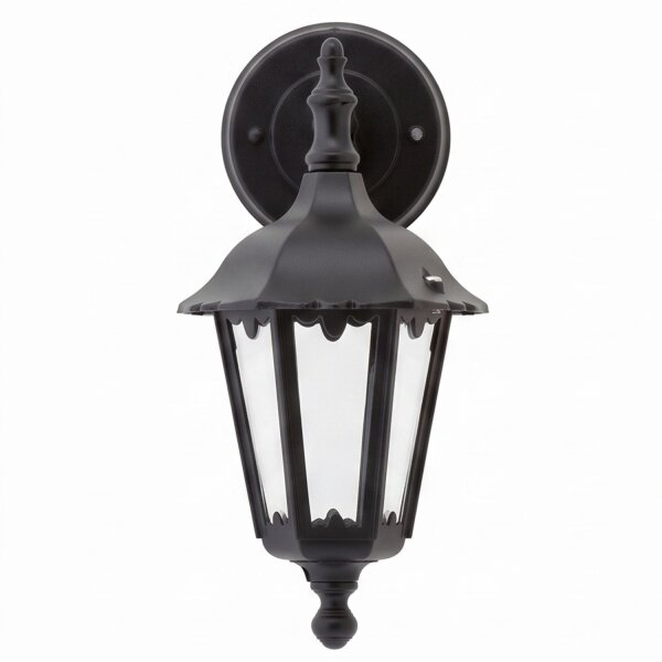 Lanterne dextérieur Mur Noir IP44 Aluminium Rustique