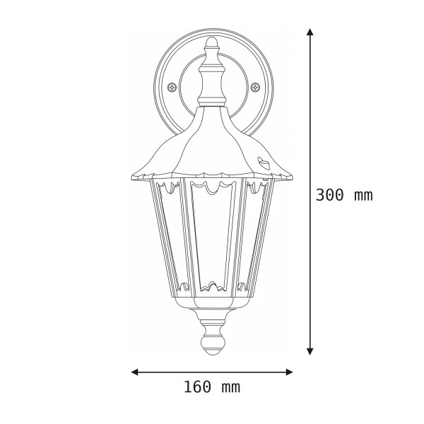 Lanterne dextérieur Mur Noir IP44 Aluminium Rustique