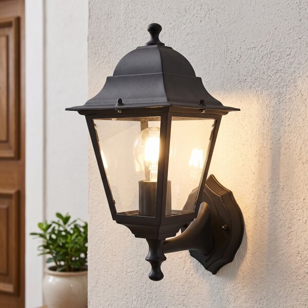 Applique extérieure Noir Aluminium IP44 Rustique E27
