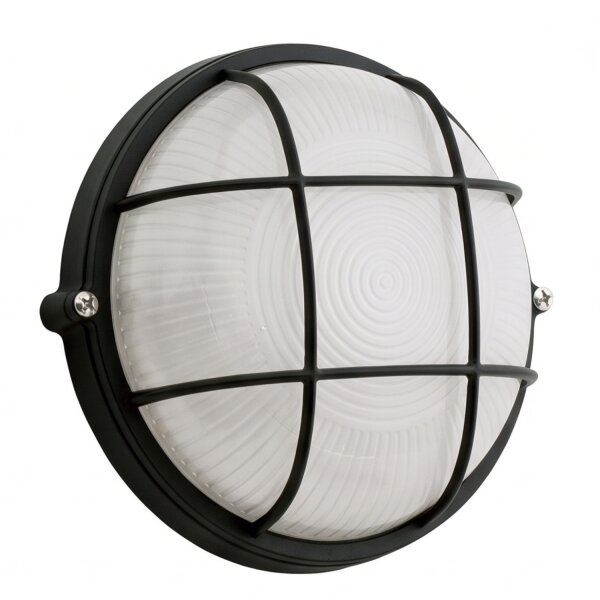Maritime Wandleuchte außen IP44 rund Ø25cm Aluminium