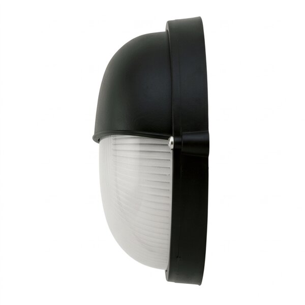 Maritime Außenwandleuchte IP44 rund Ø19cm Schwarz Weiß