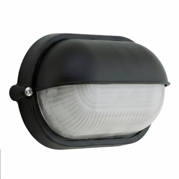 Maritime Außenwandleuchte IP44 oval B:21cm Schwarz Weiß