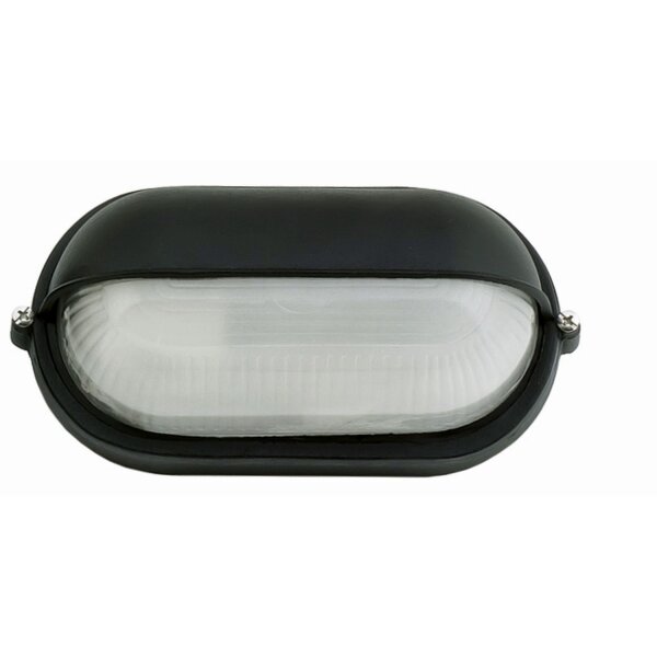 Maritime Außenwandleuchte IP44 oval B:21cm Schwarz Weiß