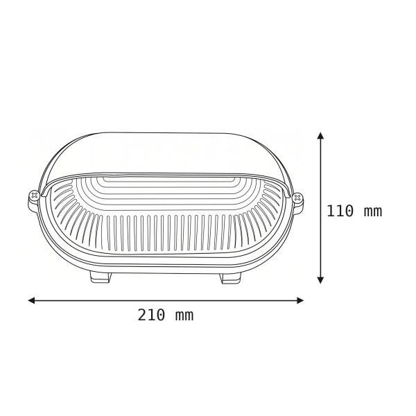 Maritime Außenwandleuchte IP44 oval B:21cm Schwarz Weiß