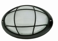 Außenwandlampe Maritim oval B:22cm IP44 E27 Schwarz