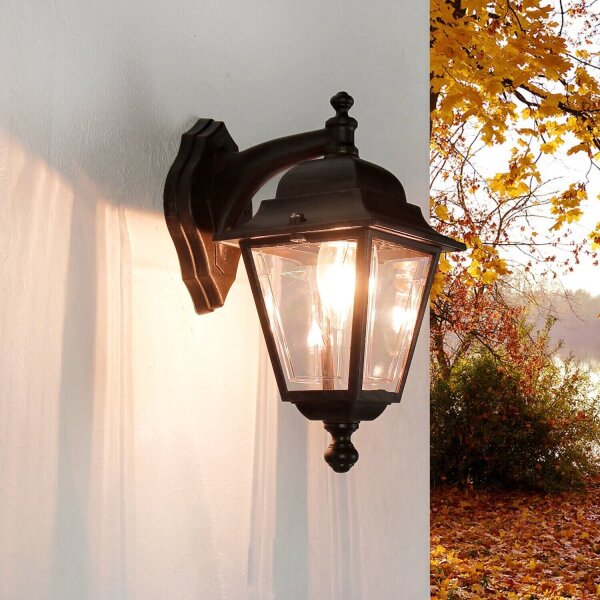 Lampe dextérieur noire Aluminium IP44 Rustique E27